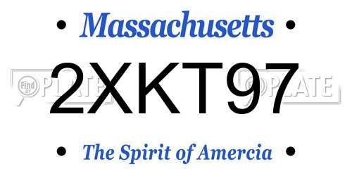 2XKT97 Massachusetts License Plate