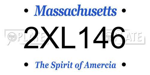2XL146 Massachusetts License Plate