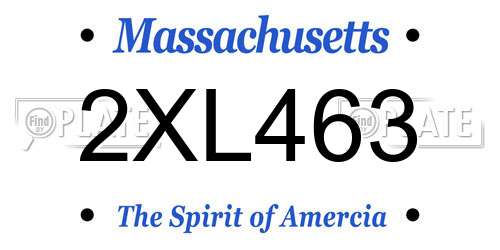 2XL463 Massachusetts License Plate