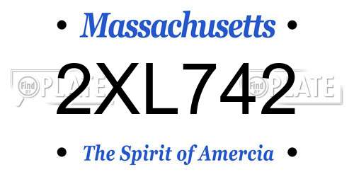 2XL742 Massachusetts License Plate