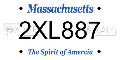 2XL887 Massachusetts License Plate