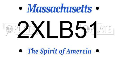 2XLB51 Massachusetts License Plate