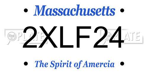 2XLF24 Massachusetts License Plate