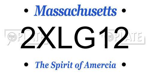 2XLG12 Massachusetts License Plate