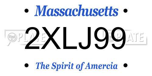 2XLJ99 Massachusetts License Plate