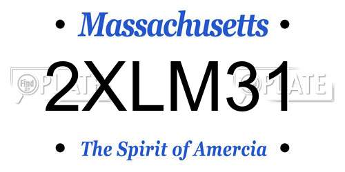 2XLM31 Massachusetts License Plate