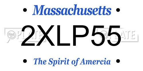 2XLP55 Massachusetts License Plate