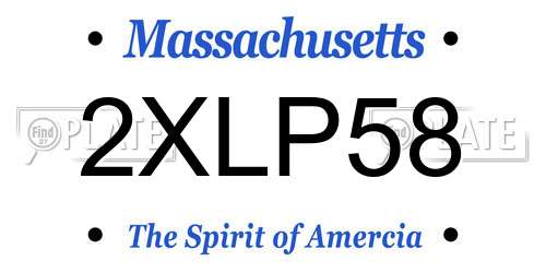 2XLP58 Massachusetts License Plate