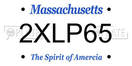 2XLP65 Massachusetts License Plate