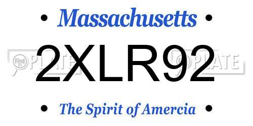 2XLR92 Massachusetts License Plate