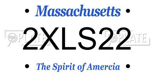 2XLS22 Massachusetts License Plate