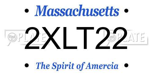 2XLT22 Massachusetts License Plate