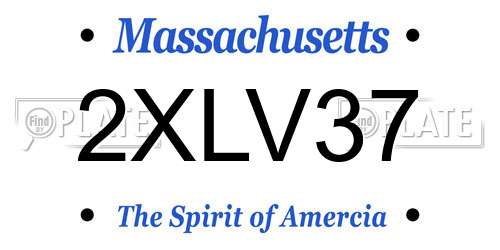 2XLV37 Massachusetts License Plate