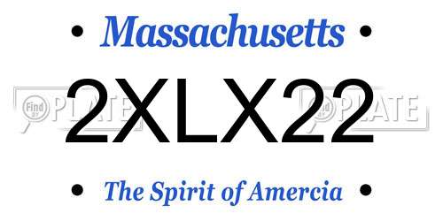 2XLX22 Massachusetts License Plate