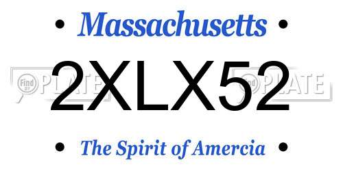 2XLX52 Massachusetts License Plate