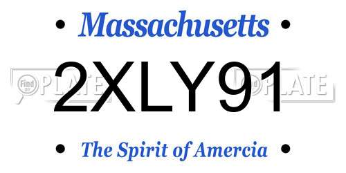 2XLY91 Massachusetts License Plate