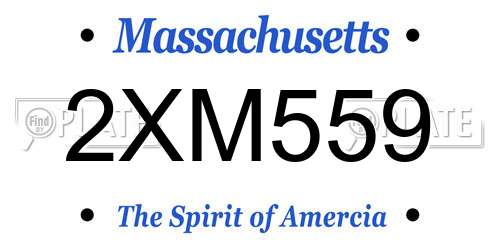 2XM559 Massachusetts License Plate