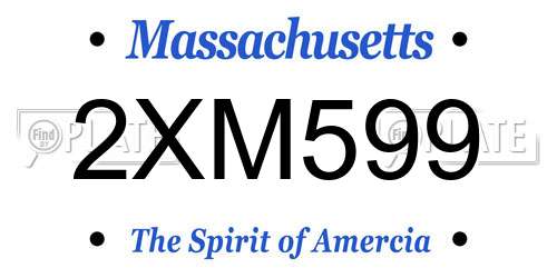 2XM599 Massachusetts License Plate