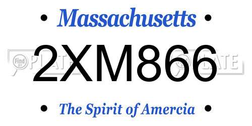 2XM866 Massachusetts License Plate