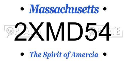 2XMD54 Massachusetts License Plate