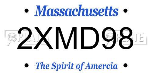 2XMD98 Massachusetts License Plate