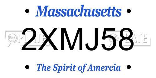 2XMJ58 Massachusetts License Plate