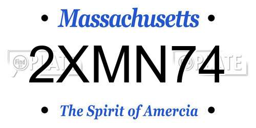 2XMN74 Massachusetts License Plate