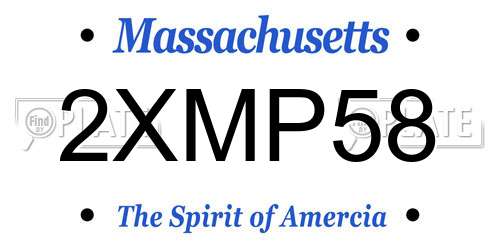 2XMP58 Massachusetts License Plate