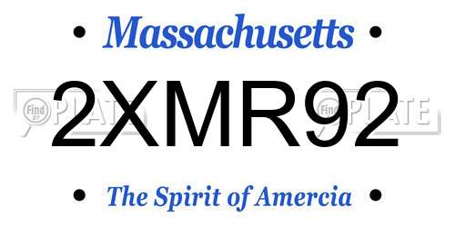 2XMR92 Massachusetts License Plate