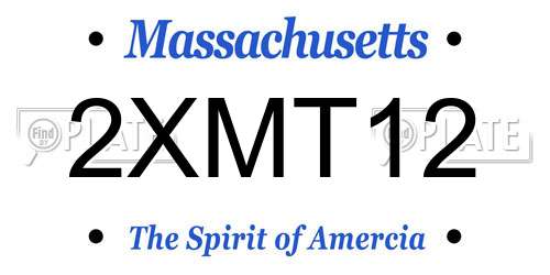 2XMT12 Massachusetts License Plate