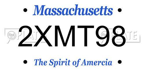 2XMT98 Massachusetts License Plate