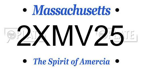 2XMV25 Massachusetts License Plate