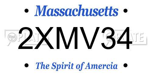2XMV34 Massachusetts License Plate