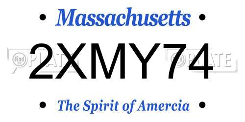 2XMY74 Massachusetts License Plate