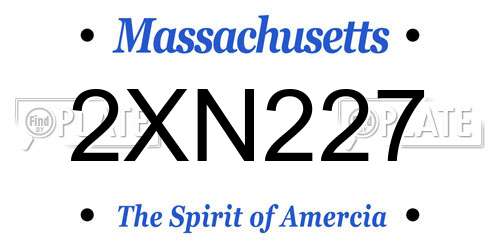2XN227 Massachusetts License Plate