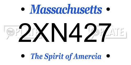 2XN427 Massachusetts License Plate