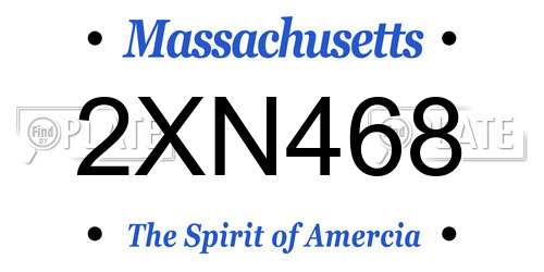 2XN468 Massachusetts License Plate
