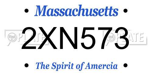 2XN573 Massachusetts License Plate