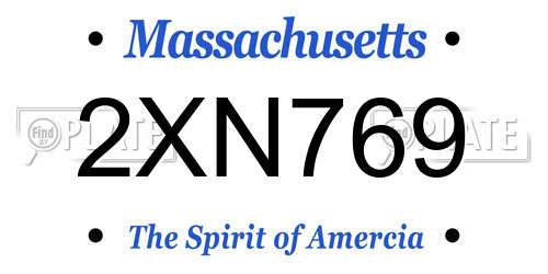 2XN769 Massachusetts License Plate