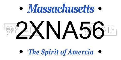 2XNA56 Massachusetts License Plate