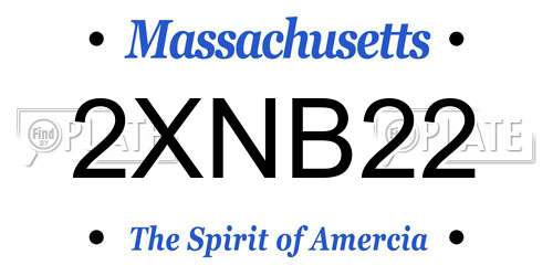 2XNB22 Massachusetts License Plate