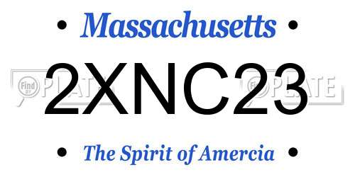 2XNC23 Massachusetts License Plate