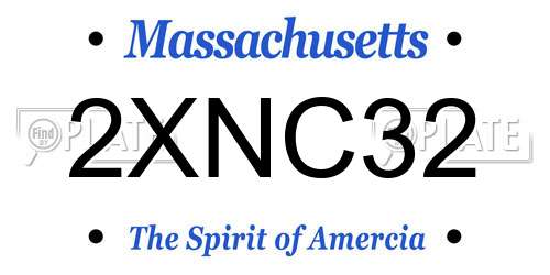 2XNC32 Massachusetts License Plate