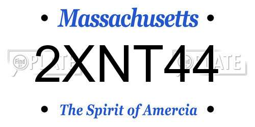 2XNT44 Massachusetts License Plate
