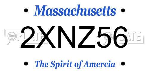 2XNZ56 Massachusetts License Plate