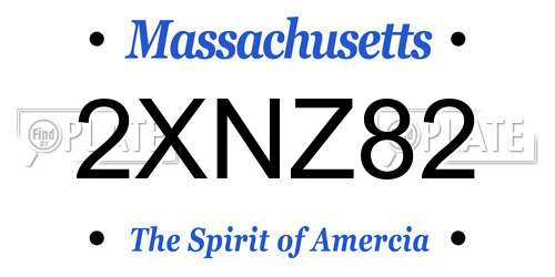 2XNZ82 Massachusetts License Plate