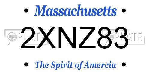 2XNZ83 Massachusetts License Plate