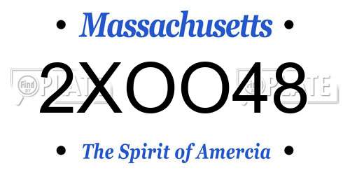 2XOO48 Massachusetts License Plate