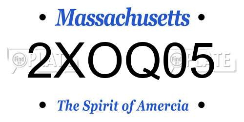 2XOQ05 Massachusetts License Plate