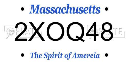 2XOQ48 Massachusetts License Plate